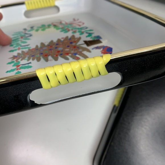 Vintage Lacquerware 3 Piece Christmas Tray Set Christmas Tree Stars Presents - Picture 7 of 8